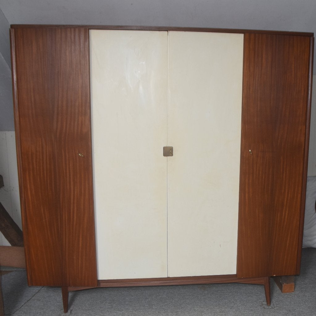 Mid Century Kledingkast Linnenkast 50s, Ophalen, Met deur(en), Gebruikt, 150 tot 200 cm