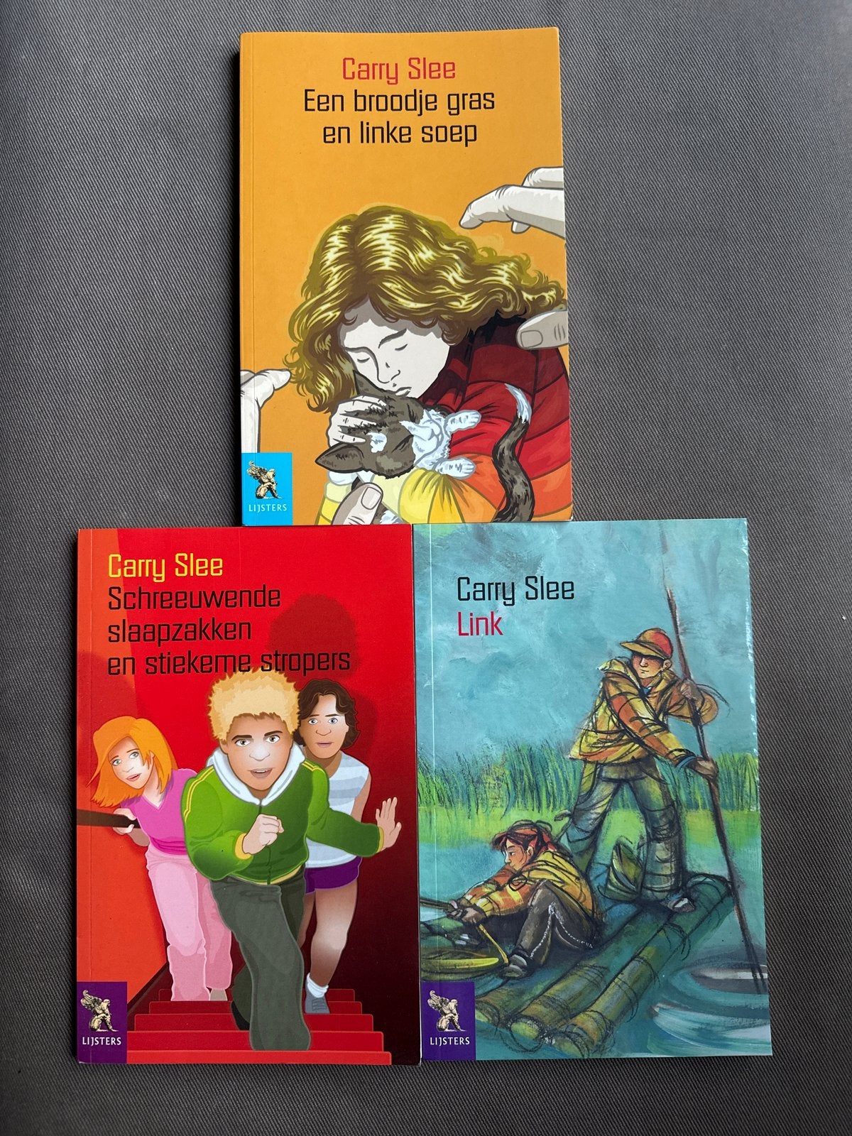 Carry Slee boeken: Een broodje gras, Schreeuwende slaapzakke, Ophalen, Gelezen, Fictie algemeen