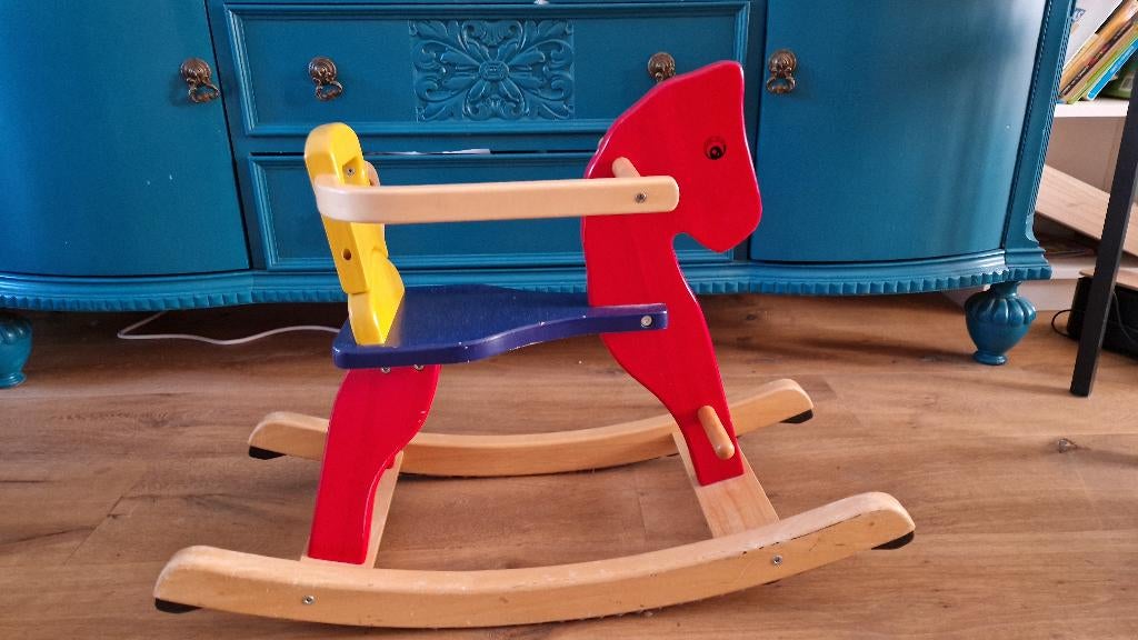 Houten hobbelpaard, Kinderen en Baby's, Speelgoed | Hobbelfiguren, Ophalen, Gebruikt