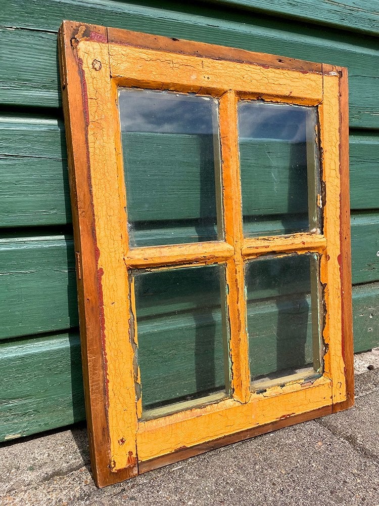 Brocante raam, hout inclusief glas, Ophalen