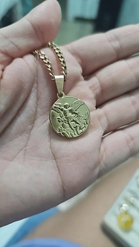 Aartsengel St. Michael Ketting / Sieraad Engel Christendom, Verzenden, Nieuw, Goud, Overige materialen