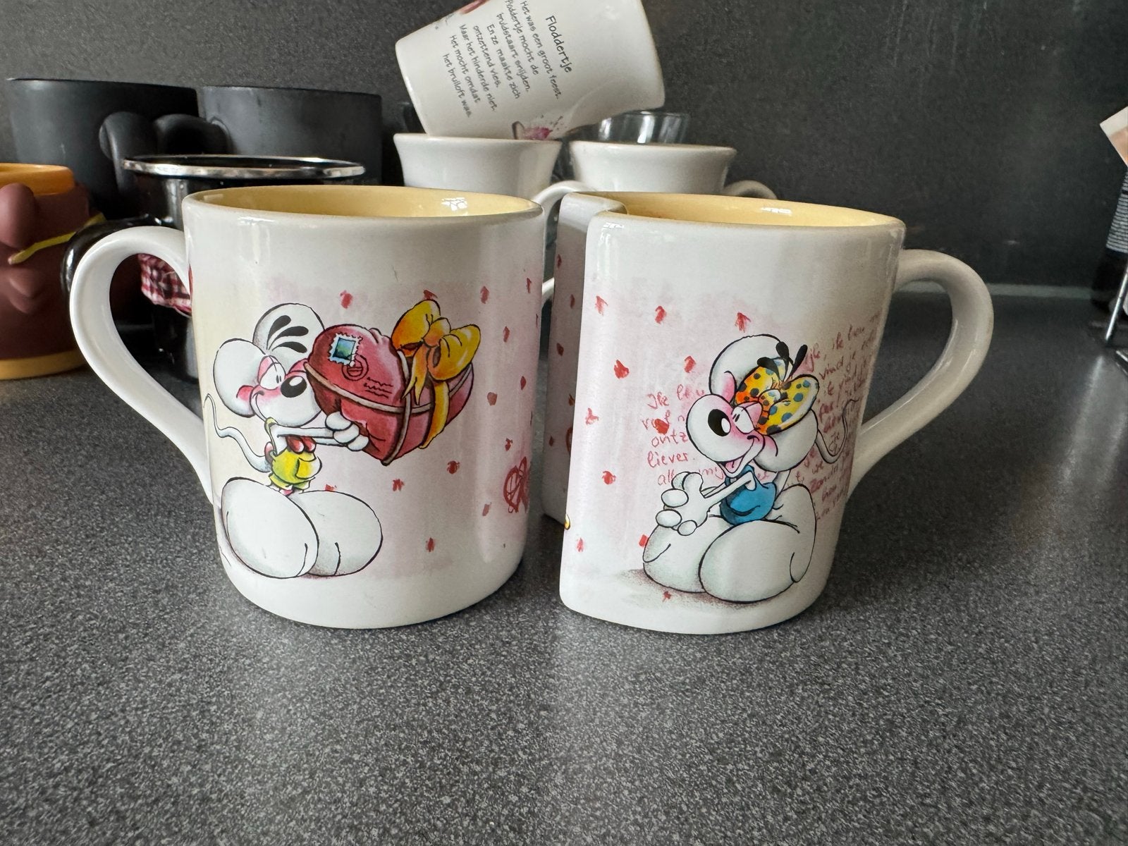 Set van 2 Diddl mokken, Ophalen, Gebruikt, Keramiek, Mok