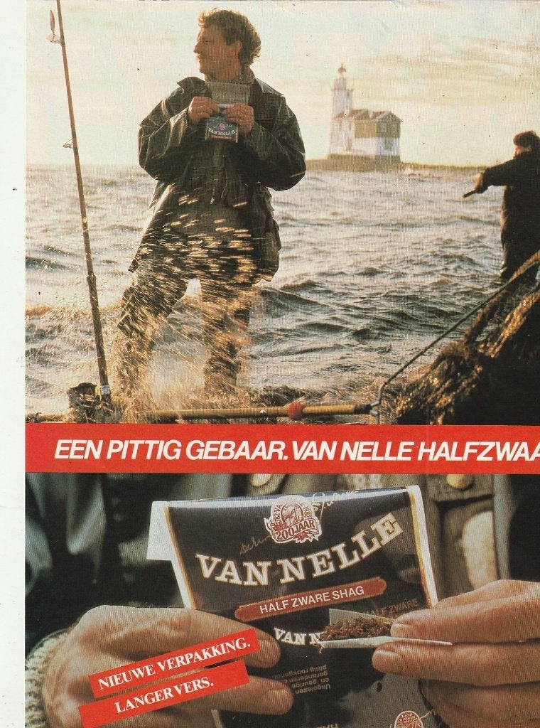 Retro reclame 1982 Van Nelle shag bij vuurtoren Marken, Verzamelen, Retro, Verzenden, Overige typen