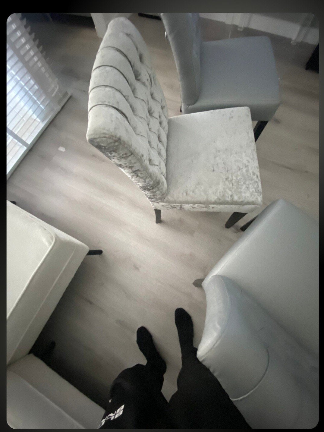 Eric Custer Style eetkamerstoelen, Ophalen of Verzenden, Zo goed als nieuw, Vijf, Zes of meer stoelen, Stof