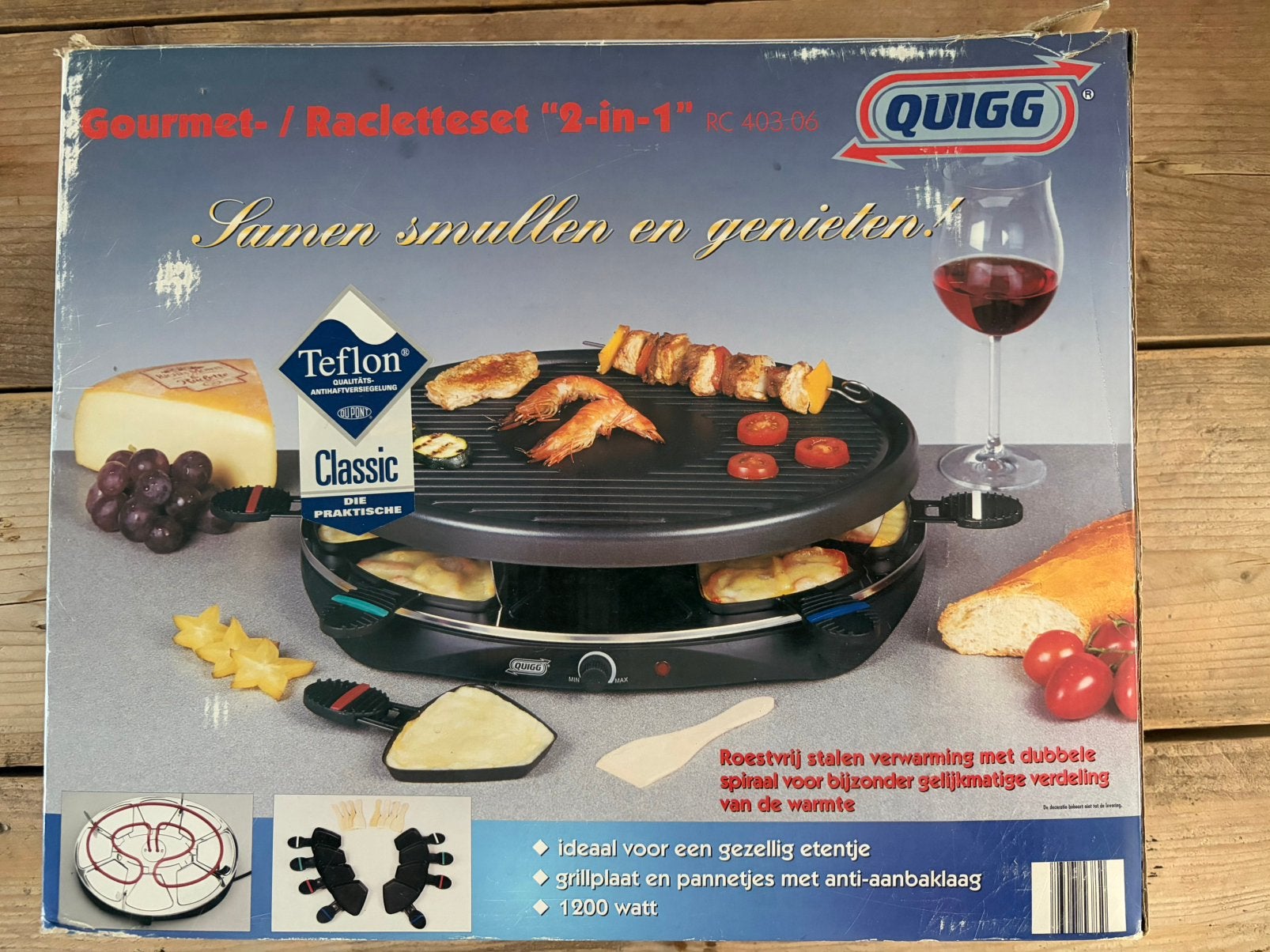 NIEUW  2 in 1  Gourmet- en racletteset, Ophalen, Zo goed als nieuw, 4 t/m 7 personen