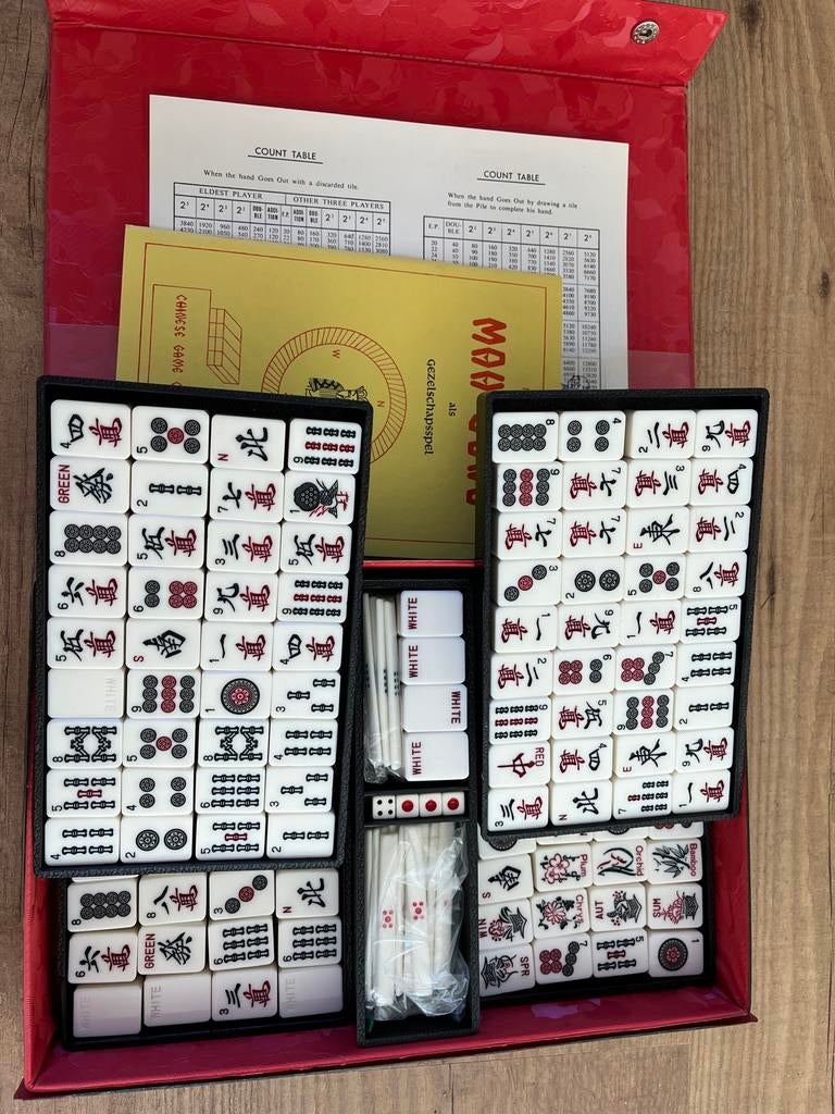 Ouderwetse Originele Mahjong Set - Longfield, Hobby en Vrije tijd, Gezelschapsspellen | Bordspellen, Drie of vier spelers, Ophalen