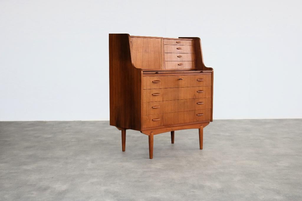 vintage secretaire | kaptafel | teak | jaren 60 | Deens, Gebruikt, ., Ophalen of Verzenden, .