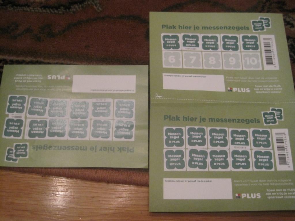 25 plus messen zegels, Verzamelen, Supermarktacties, Plus, Ophalen of Verzenden