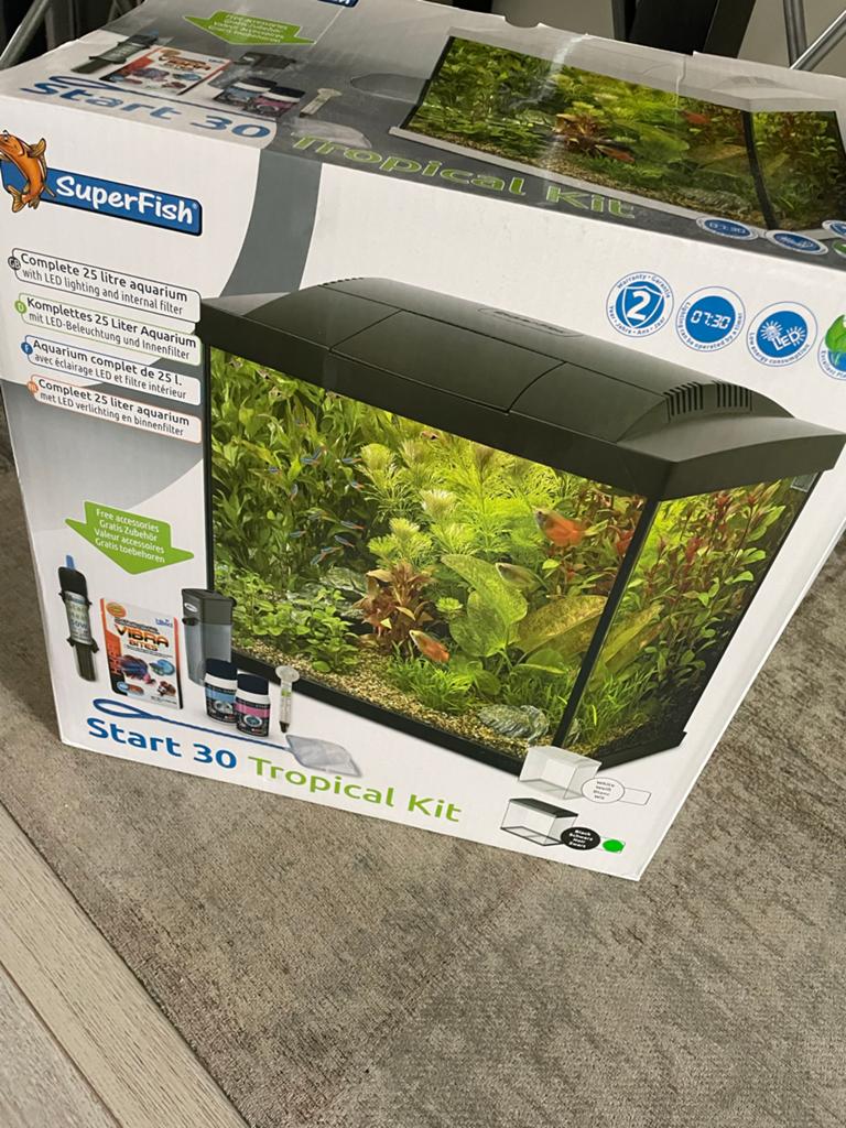 Aquarium compleet SuperFish start 30, Ophalen, Inclusief deksel, Superfish, Gevuld zoetwateraquarium