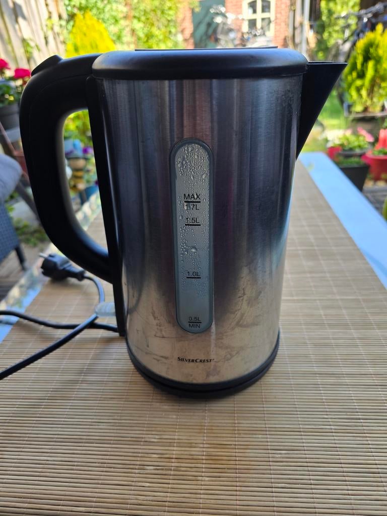 Silvercrest Waterkoker RVS - 1.7L, Witgoed en Apparatuur, Waterkokers, Gebruikt, 1 tot 2 liter, Rvs, Ophalen of Verzenden
