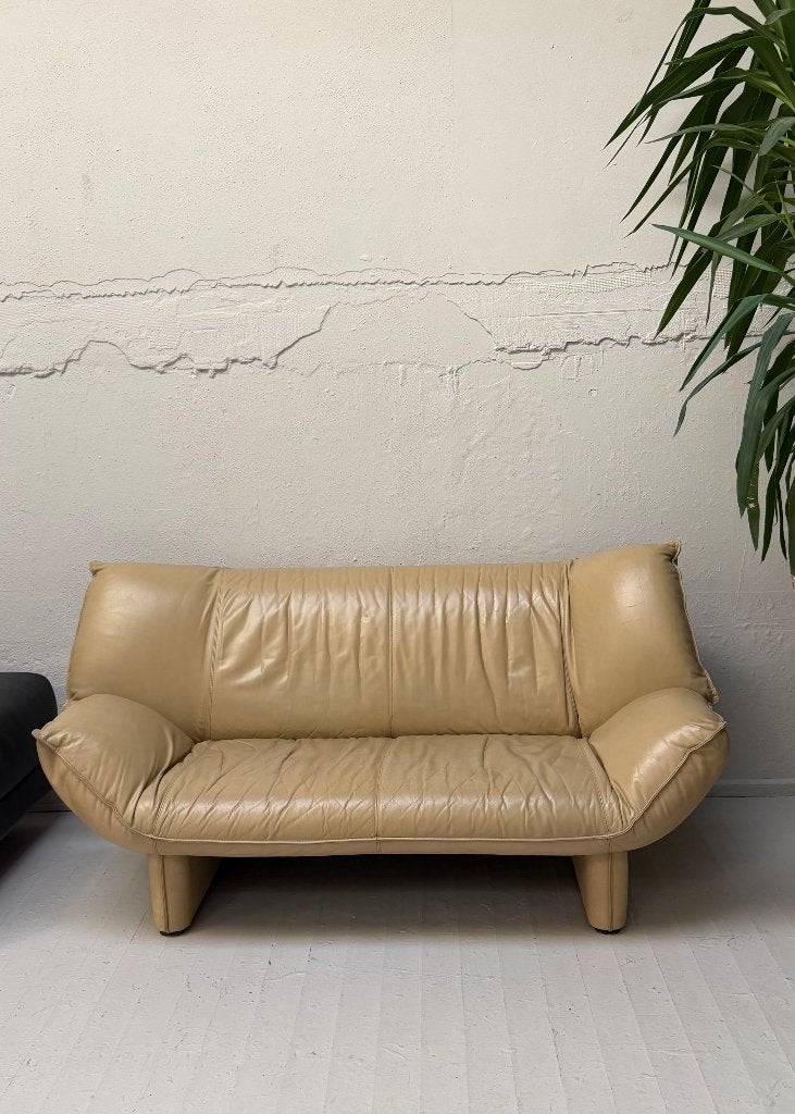 Vintage LeoLux Tango leren design bank, Ophalen, 150 tot 200 cm, Tweepersoons, Zo goed als nieuw