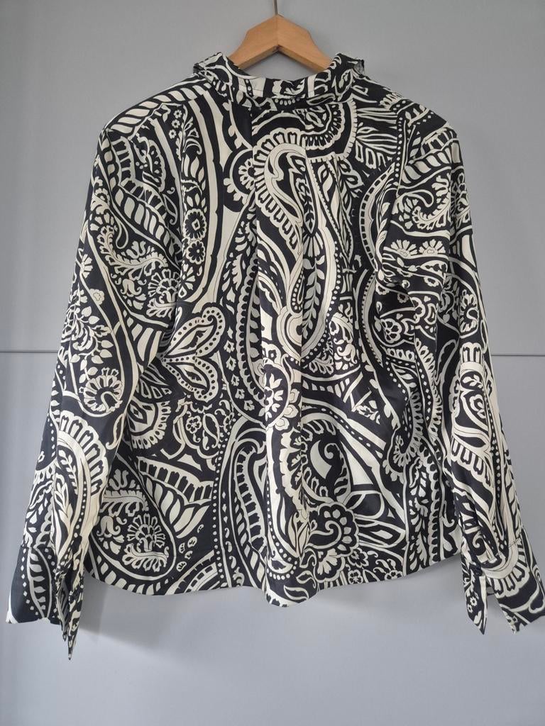 Studio Anneloes blouse zijdelook paisley print zwart wit XL, Studio Anneloes, Zwart, Maat 46/48 (XL) of groter, Ophalen of Verzenden