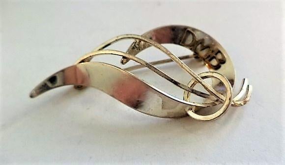 Andreas Daub mooie vintage zilveren broche DMB (7733), Sieraden, Tassen en Uiterlijk, Broches, Ophalen, Zo goed als nieuw, Zilver