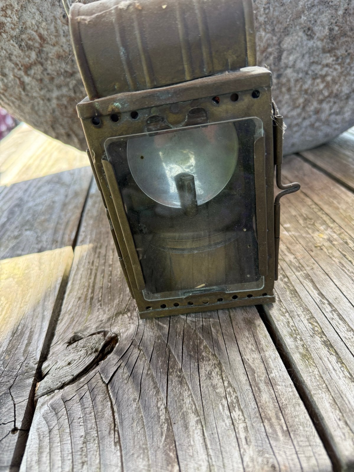 Antieke koperen lantaarn, scheepslamp, Antiek en Kunst, Ophalen of Verzenden