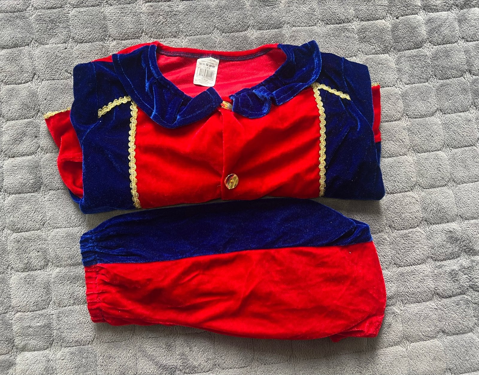 NIEUW, marineblauw/rood velours Pietenpak, 4-6 jaar, Ophalen of Verzenden, Nieuw, 110 t/m 116, Jongen of Meisje