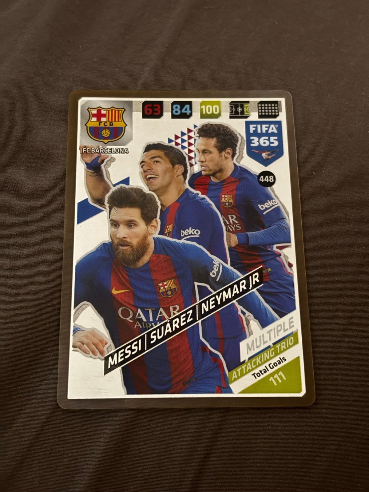 FIFA 365 Adrenalyn XL Messi Suarez Neymar Jr kaart, Verzamelen, Ophalen of Verzenden, Zo goed als nieuw, Buitenlandse clubs, Spelerskaart