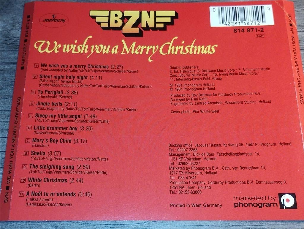 BZN - We Wish You A Merry Christmas, Ophalen of Verzenden, Zo goed als nieuw