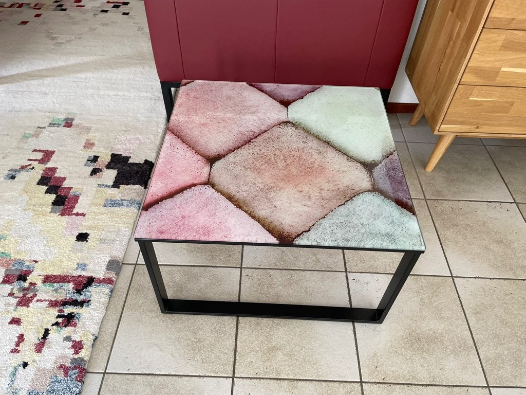 glazen bijzettafel, Ophalen, Minder dan 45 cm, Minder dan 55 cm, Vierkant