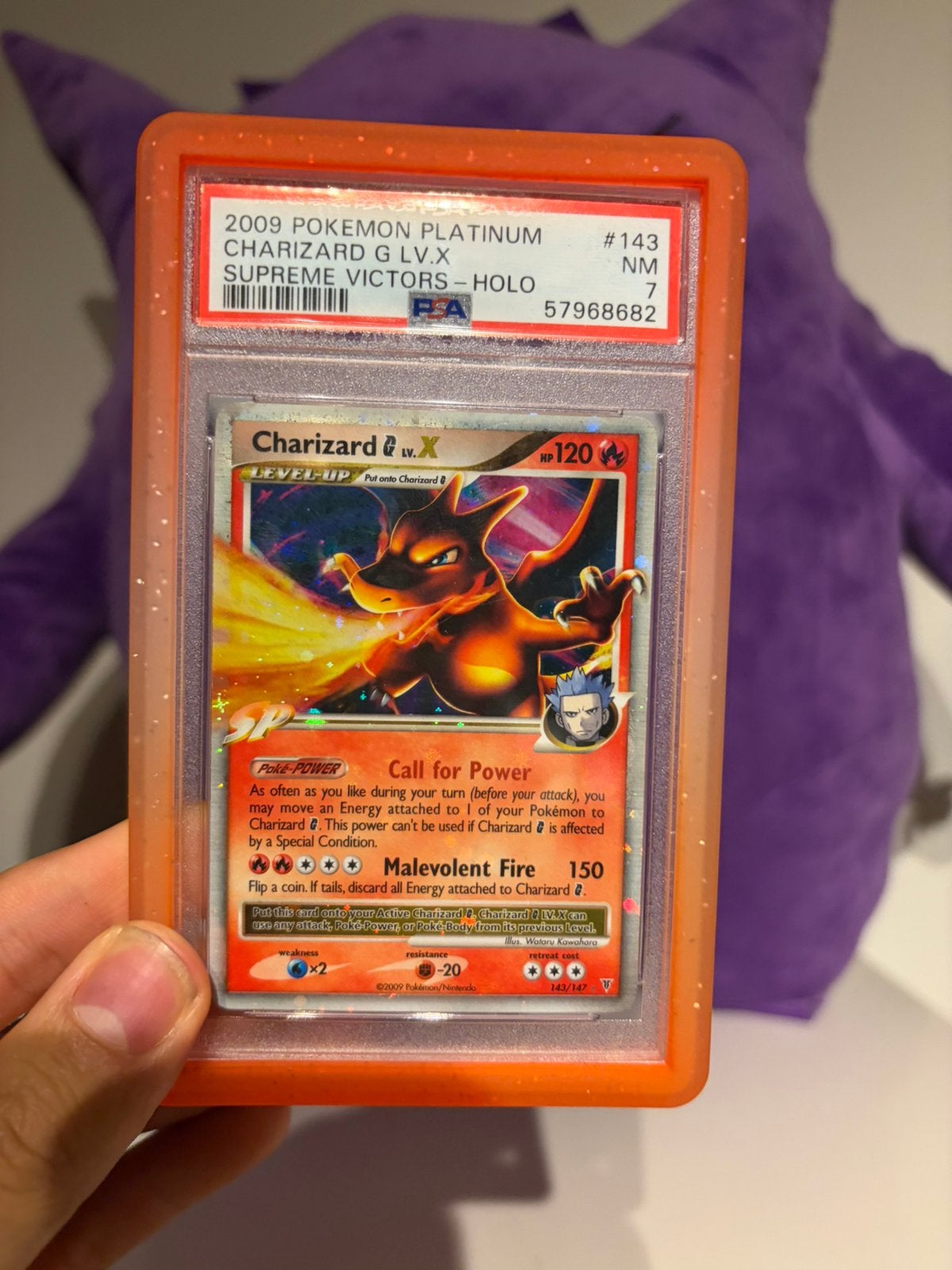 Charizard G LV.X PSA 7 Supreme Victors Holo, Ophalen of Verzenden, Zo goed als nieuw
