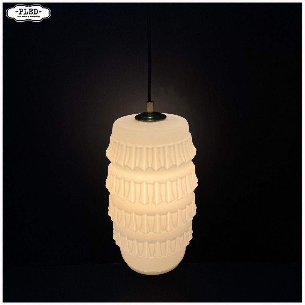 Vintage sculpturale opaline hanglamp, Tsjechoslowakije 1960s, Ophalen, Gebruikt, Brutalistisch vintage, E27 (groot)