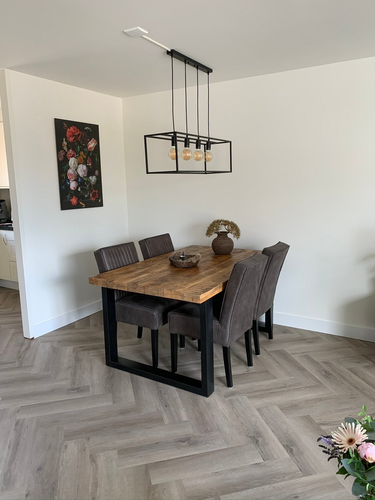 Vier nette eetkamerstoelen te koop!, Ophalen, Vier