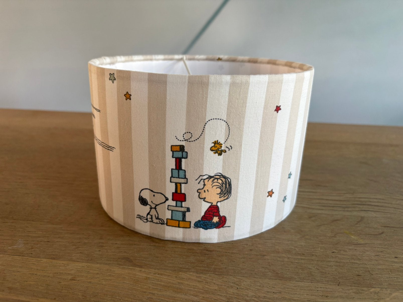 Schattige unieke Snoopy hang lampenkap made by me, Hanglamp, Beige, Rond, Nieuw