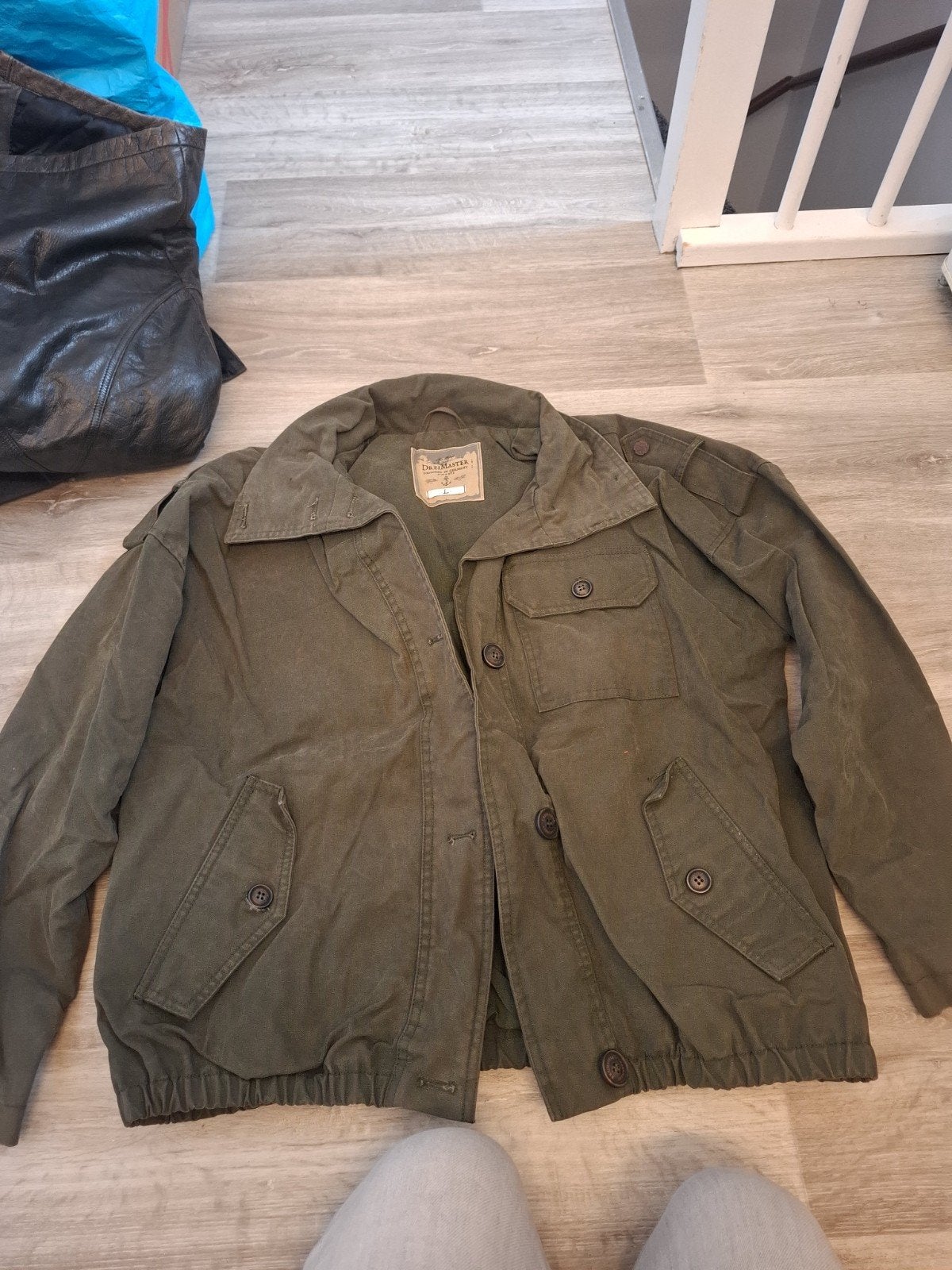 Dreimaster herenjas maat L - Groen kort jack legergroen, Maat 52/54 (L), Ophalen of Verzenden, Dreimaster, Gedragen
