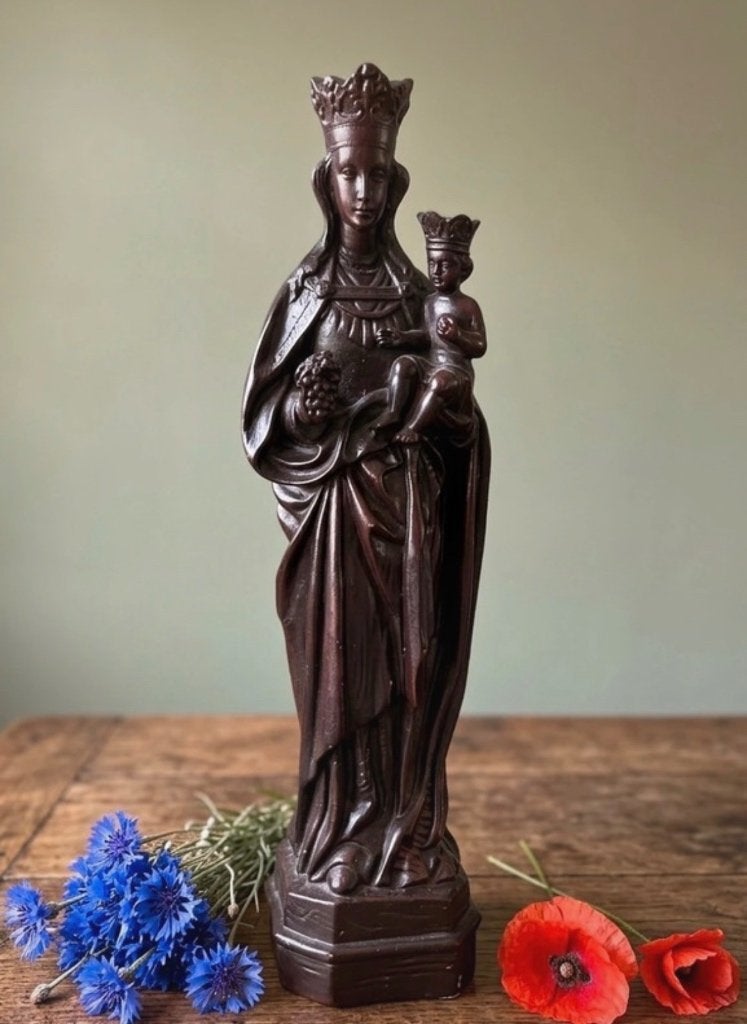Groot vintage Madonna met Kind beeld • Guelfi • 55 cm, Ophalen of Verzenden