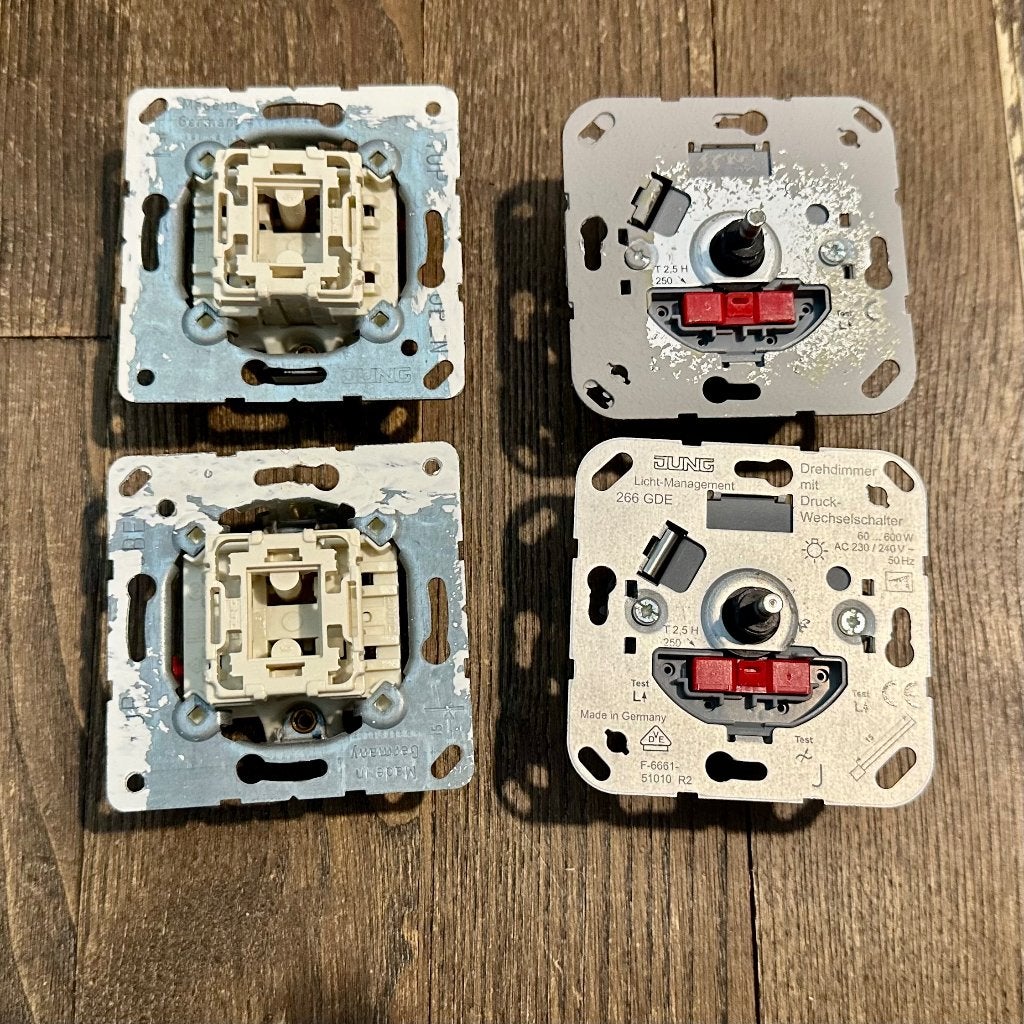 2x Dimmer van Jung 266 GDE (basiselement - 600w), Ophalen of Verzenden, Gebruikt, Jung, Dimmer