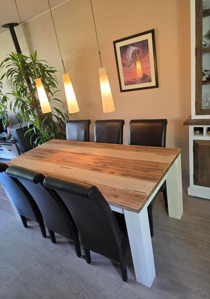 Eetkamertafel Acasiahout 95x180cm, Ophalen, Zo goed als nieuw, Rechthoekig, 50 tot 100 cm