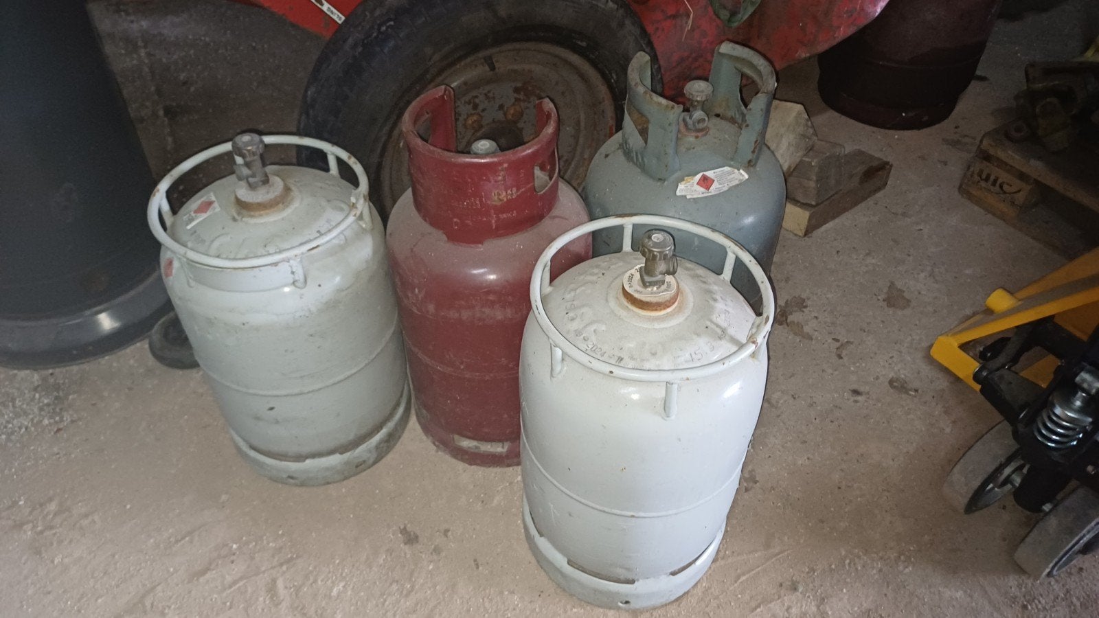 Gasflessen voor houtkachel project, Ophalen, Gebruikt