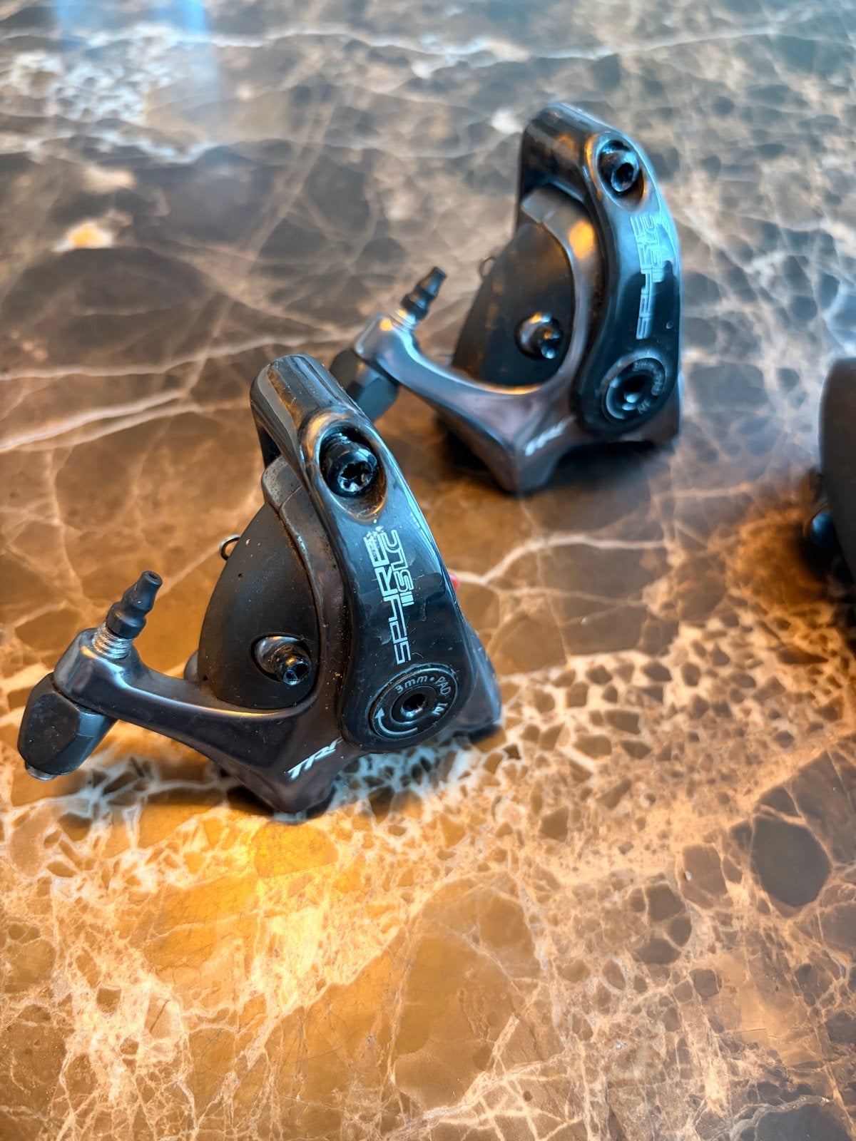 TRP Carbon mechanische schijfremmen SRAM remhendels, Remmen, Ophalen of Verzenden, Zo goed als nieuw, Aluminium