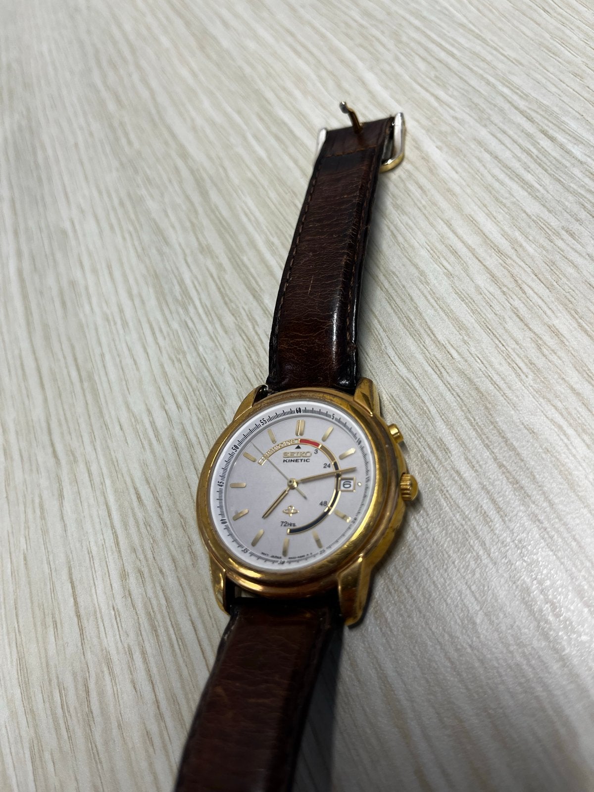 Seiko Kinetic Herenhorloge - Gebruikt, Polshorloge, Ophalen of Verzenden, Overige materialen, Seiko
