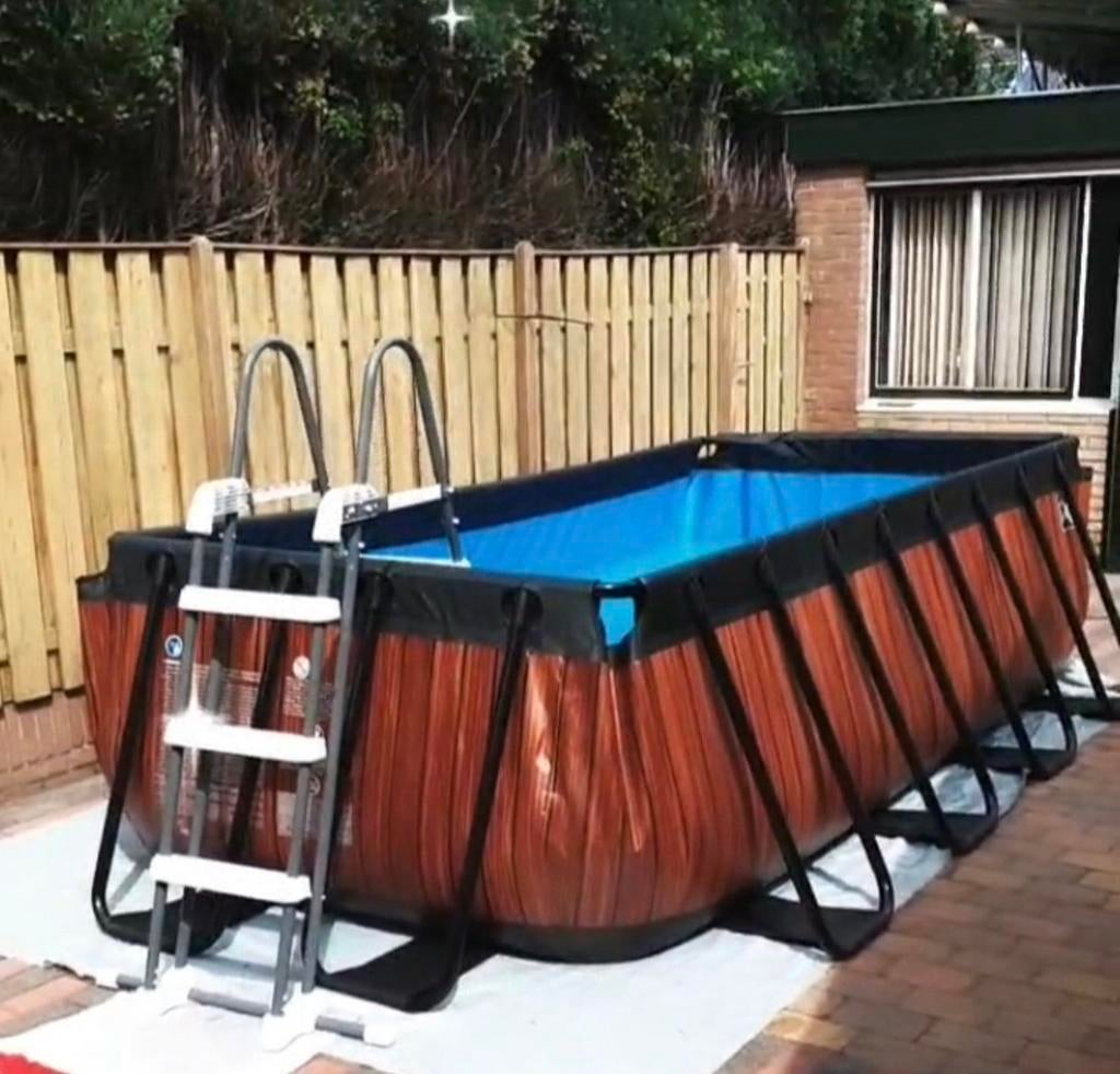 Compleet Exit opzetzwembad 4x2x1m met pomp en trap, Tuin en Terras, Ophalen, 200 tot 300 cm, Rechthoekig, Opzetzwembad