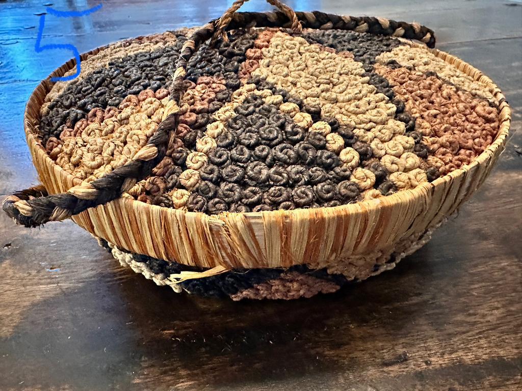 Kuba mandje in raffia privé collectie Antropoloog Congo, Antiek en Kunst, Ophalen of Verzenden
