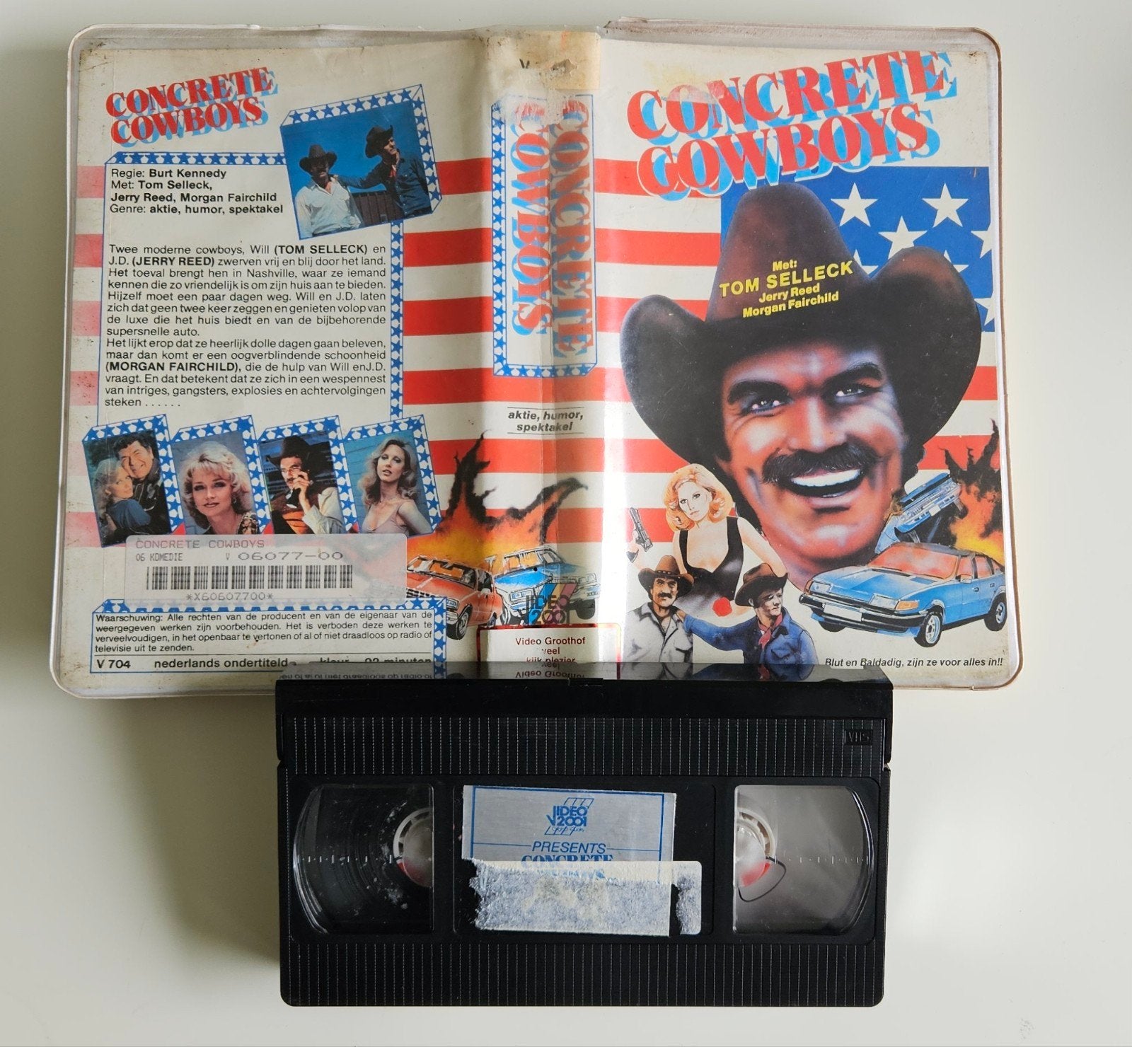 Concrete Cowboys Ex-Rental VHS, Tom Selleck, Nederlands ondertiteld, Gebruikt, Ophalen of Verzenden, Actie en Avontuur