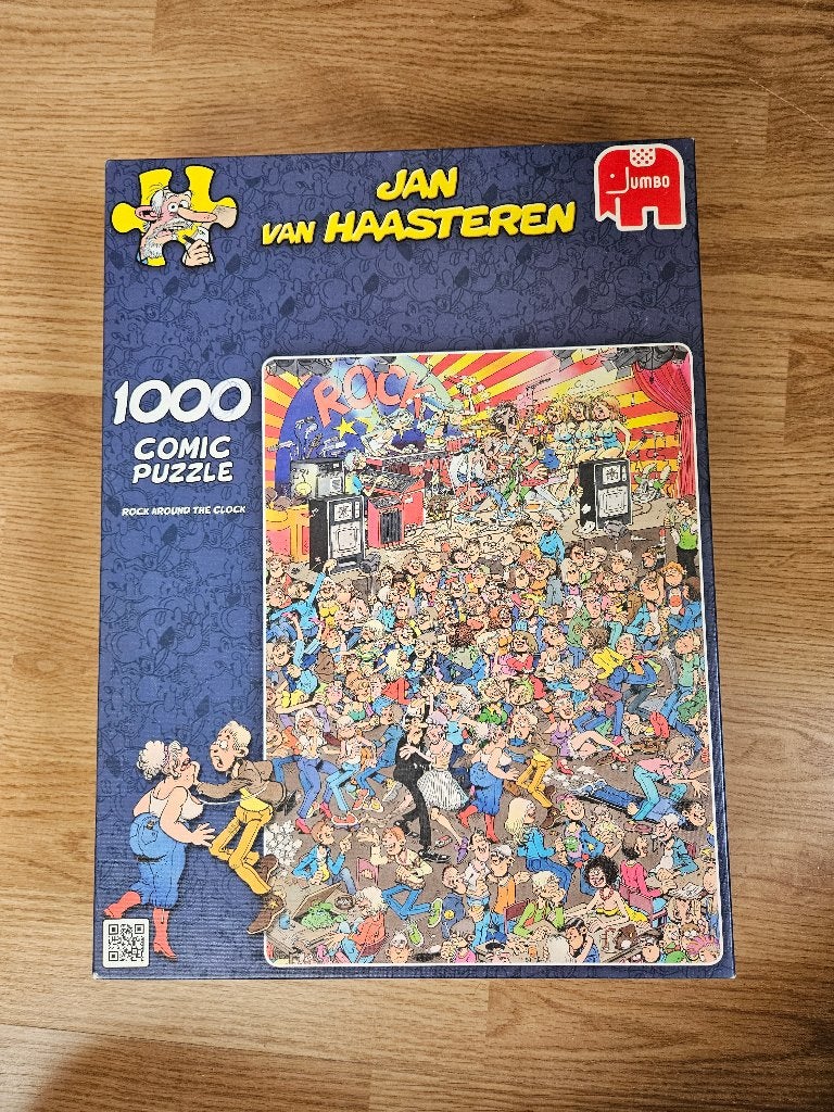 jan van haasteren rock around the clock, Ophalen of Verzenden, 500 t/m 1500 stukjes, Gebruikt, Legpuzzel
