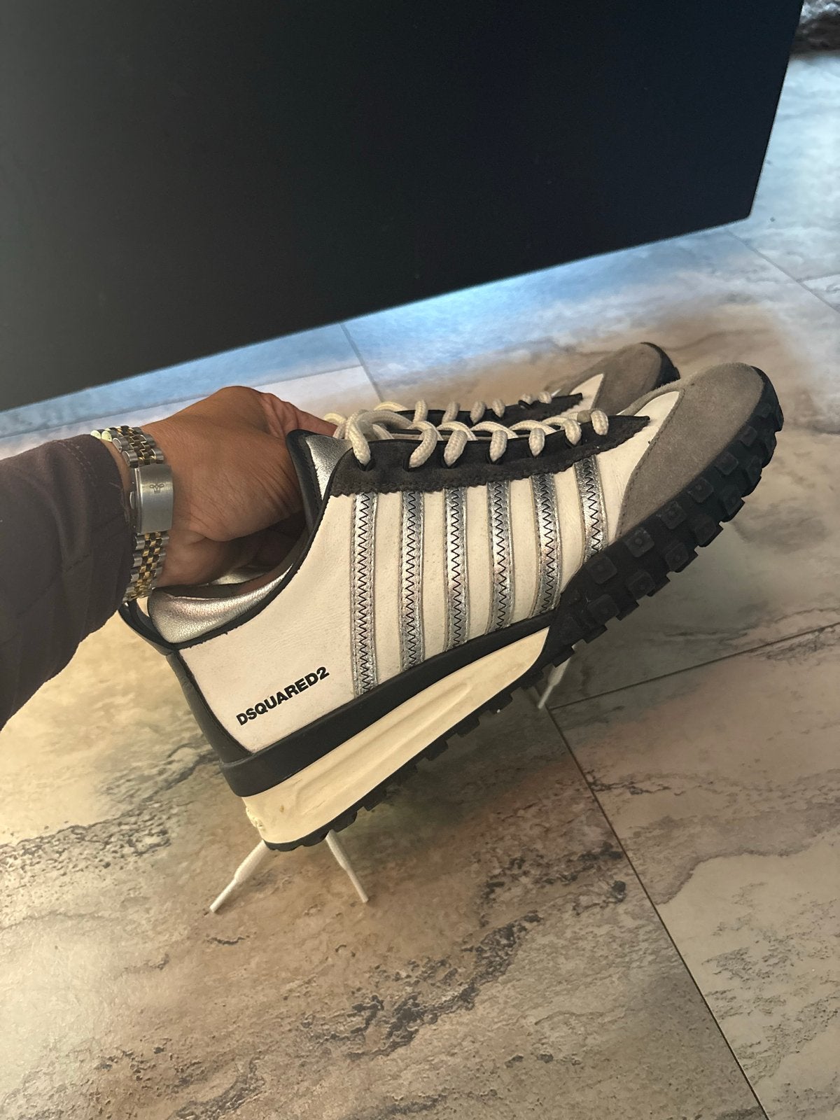 Dsquared2 Legend sneakers Maat 38, Kleding | Dames, Ophalen of Verzenden, Gedragen, Wit, Sneakers of Gympen