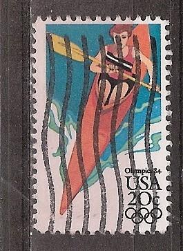 USA, Olympische Spelen, kanovaren, 1984., Ophalen of Verzenden, Gestempeld, Noord-Amerika
