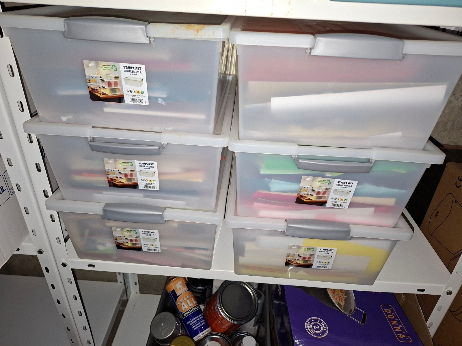 Grote partij knutselpapier op kleur, inclusief opbergbakken, Ophalen, Gebruikt, Meerkleurig, Papier of Karton