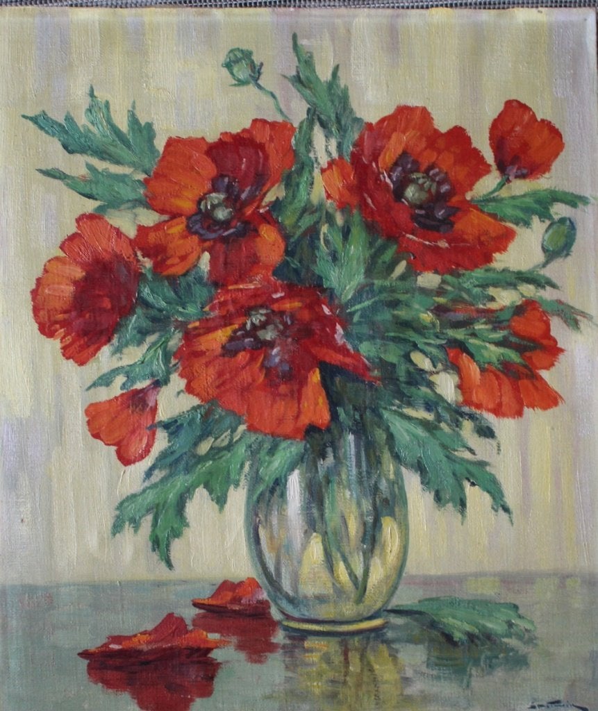 Fraai bloemstilleven, olie/doek onduidelijk gesigneerd., Antiek en Kunst, Verzenden