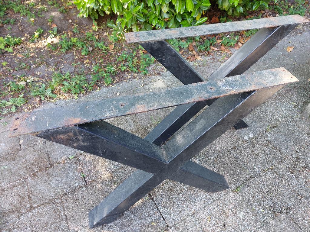 Set industriële tafelpoten – X poot, Huis en Inrichting, Tafelonderdelen, Ophalen, Tafelpoot, Minder dan 50 cm, Gebruikt