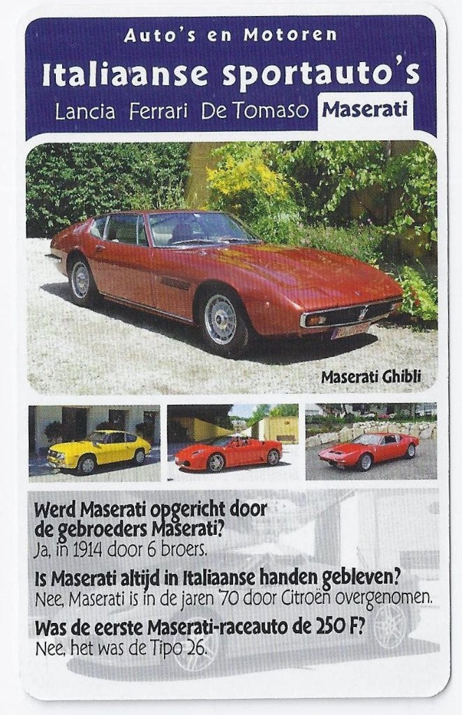 Z883 autokaartje maserati ghibli, Ophalen of Verzenden, Zo goed als nieuw, Auto's