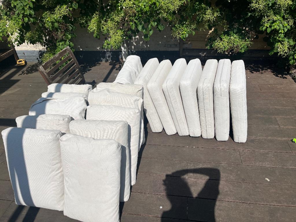 Grote set IKEA Kussens tuinmeubels Applaro / Nammaro, Ophalen, Gebruikt, Beige, Vierkant