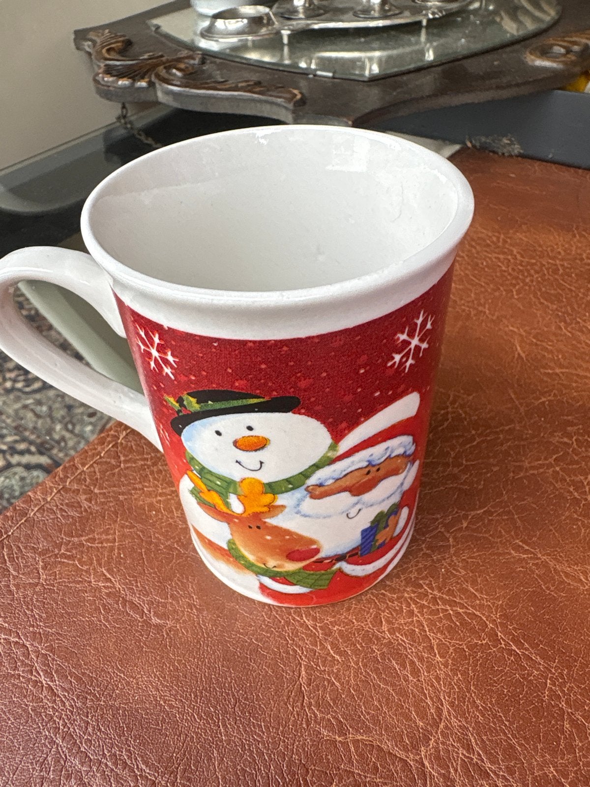 Kerstmok met Kerstman, sneeuwpop en rendier - Siaki, Huis en Inrichting, Ophalen of Verzenden, Steen/keramiek, Meerkleurig, Overige merken