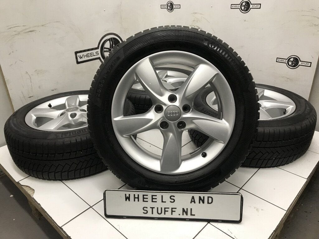 Audi A6 lichtmetaal velgen 17"inch winterbanden 5x112, Auto-onderdelen, Banden en Velgen, Ophalen, Gebruikt, 17 inch, Banden en Velgen