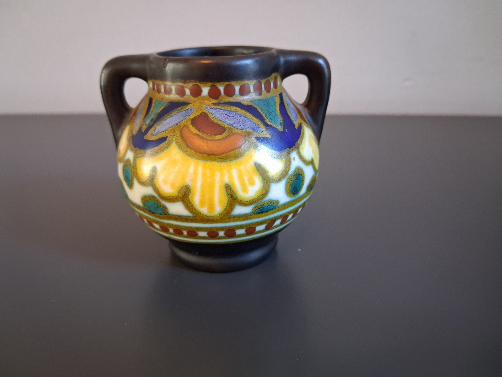 Madeleine vaasje mini Gouda Holland vintage plazuid, Antiek en Kunst, Ophalen of Verzenden