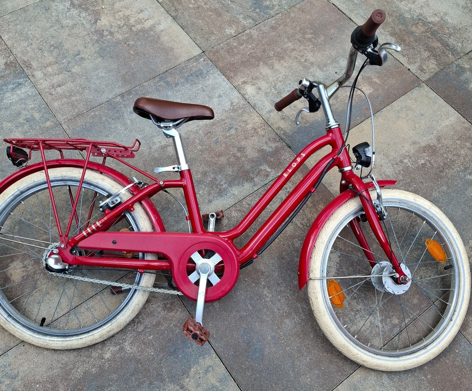 Elops kinderfiets rood met 3 versnellingen, 20 inch of meer, Gebruikt, Velgrem, Ophalen of Verzenden
