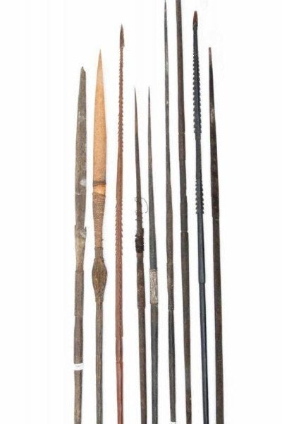 Papoea-Nieuw-Guinea - 10 speren - Kambot, Antiek en Kunst, Wapen, Papoea-Nieuw-Guinea, Handgemaakt, Ophalen