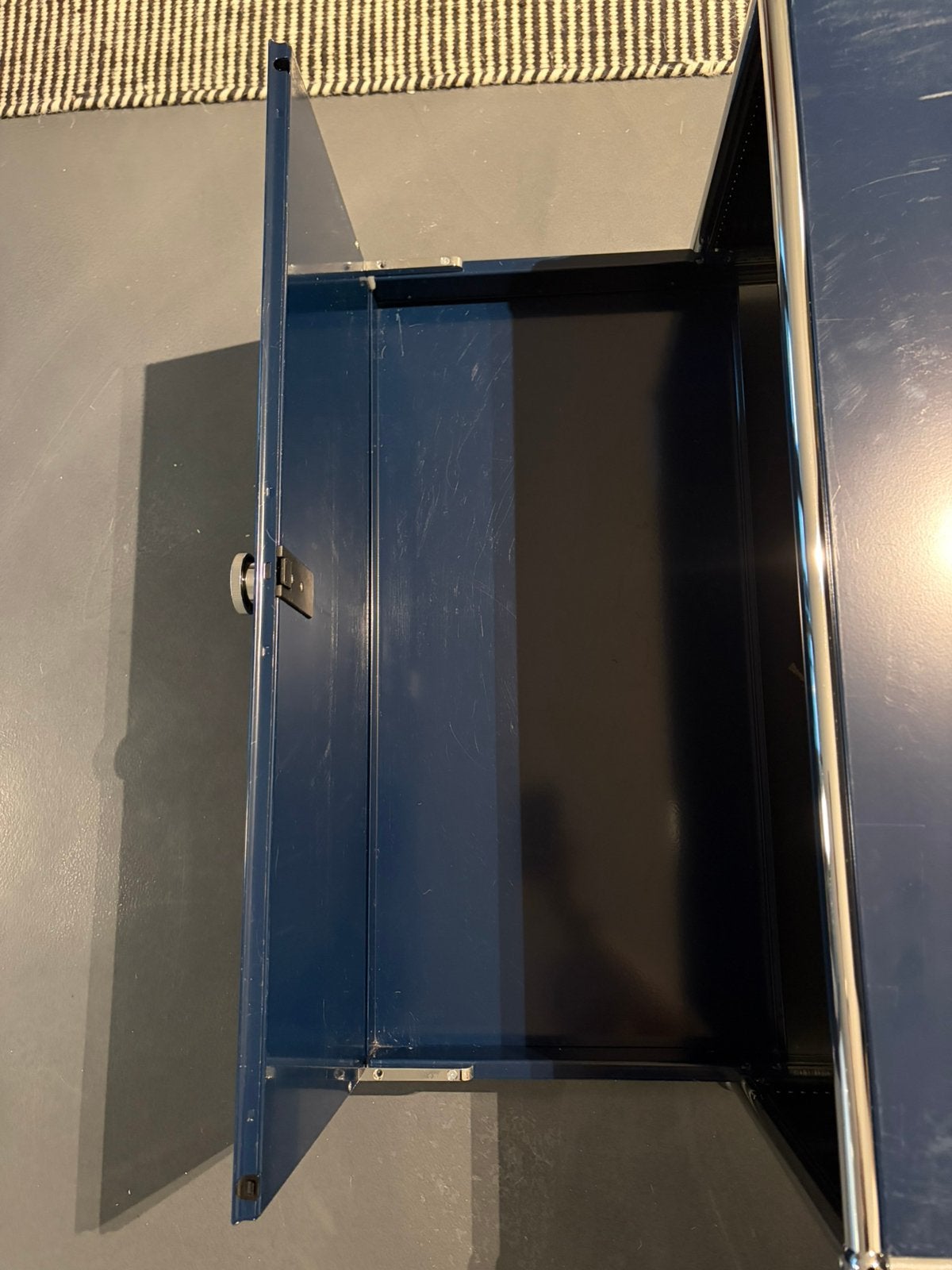 USM Haller 4x complete lade incl front 75x35x35 staalblauw, Ophalen, Gebruikt, 50 tot 100 cm, Metaal